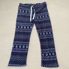 Bobbie Brooks Sleepwear Pants Womens 2X 2XL Blue Striped Lounge Fleece Pajama