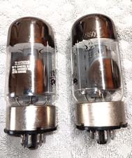 Double Matched Pair GE 6550 / 6550A Triple Getter Metal Base Output Tubes