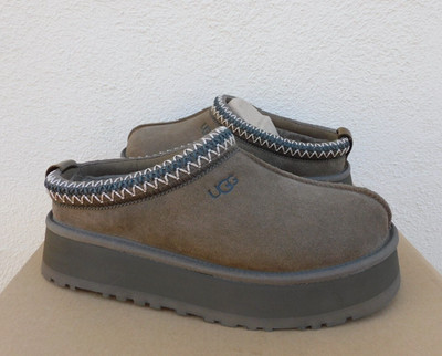 UGG TAZZ HICKORY SUEDE PLATFORM SLIPPERS SHOES, WOMEN US 12/ EUR 43 ~NEW IN BOX