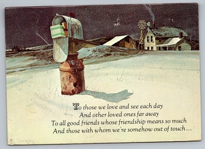 Merry Christmas And Happy New Year Presents In The Mailbox Postcard