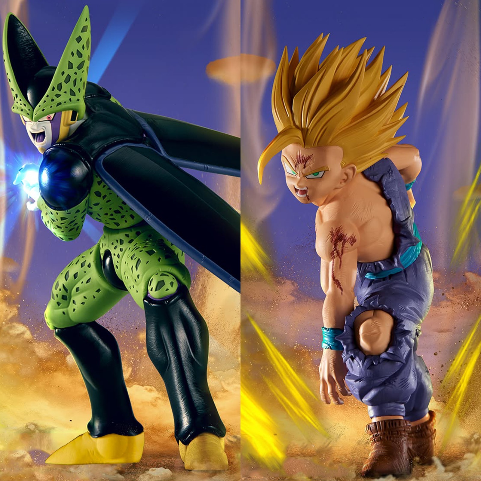 Juego de figuras Dragon Ball Z - Super Saiyan Gohan vs Cell Match Makers
