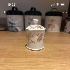 Crown Staffordshire Aristocrat Pattern Bone China VTG Mustard Jut/Sugar #1