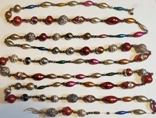 Antique German Garland Shaped Beads RARE 126"  10FT c1910 VTG Hand Blown RARE