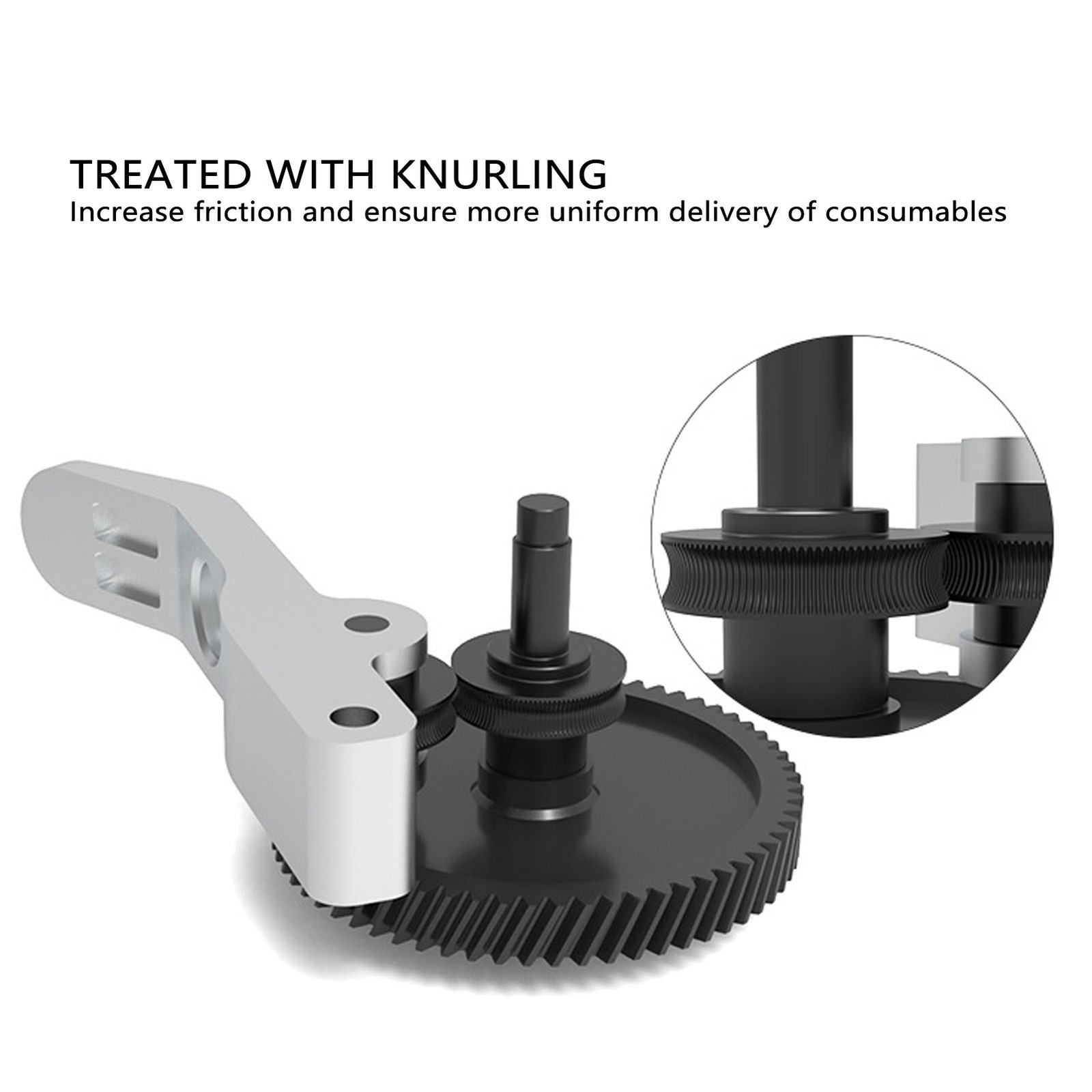 Extruder Gear Assembly Hardened Steel Extrusion Head Gear Aluminum Alloy Handle