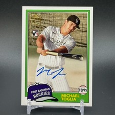 2023 Topps Archives Michael Toglia Fan Favorites Auto RC Rookie #81FF-MT Rockies