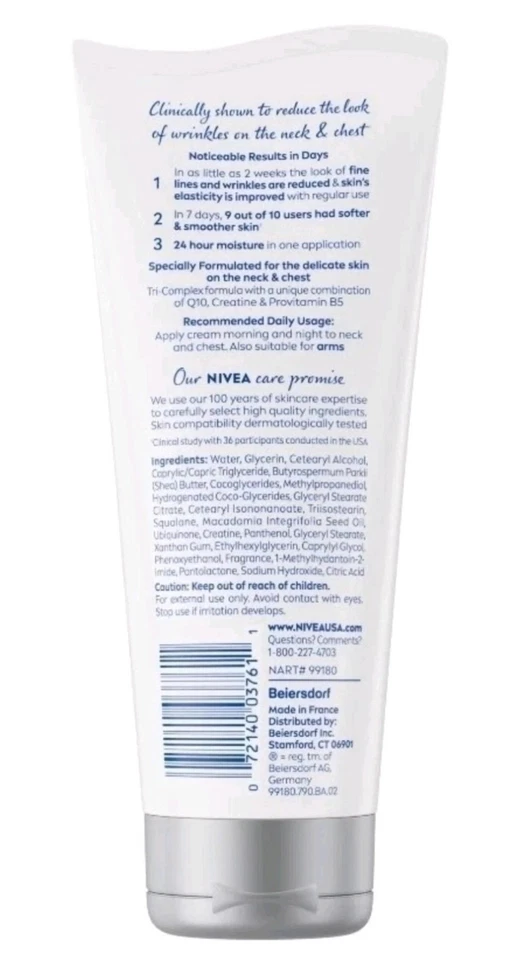 2 NIVEA Q10 Crema Reafirmante Antiarrugas Cuello y Pecho Piel Más Firme (2 PACK) Foto 3 de 4