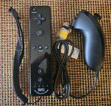 OEM Nintendo Wii Controller Black Motion Plus Remote With Nunchuk