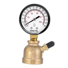 SENCTRL Gas Pressure Test Gauge, 2" Dial Size, 3/4" FNPT 0-15 Psi Brass