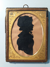 Scherenschnitt Tusche Silhouette gerahmt 19.Jahrhundert , 090326K-2