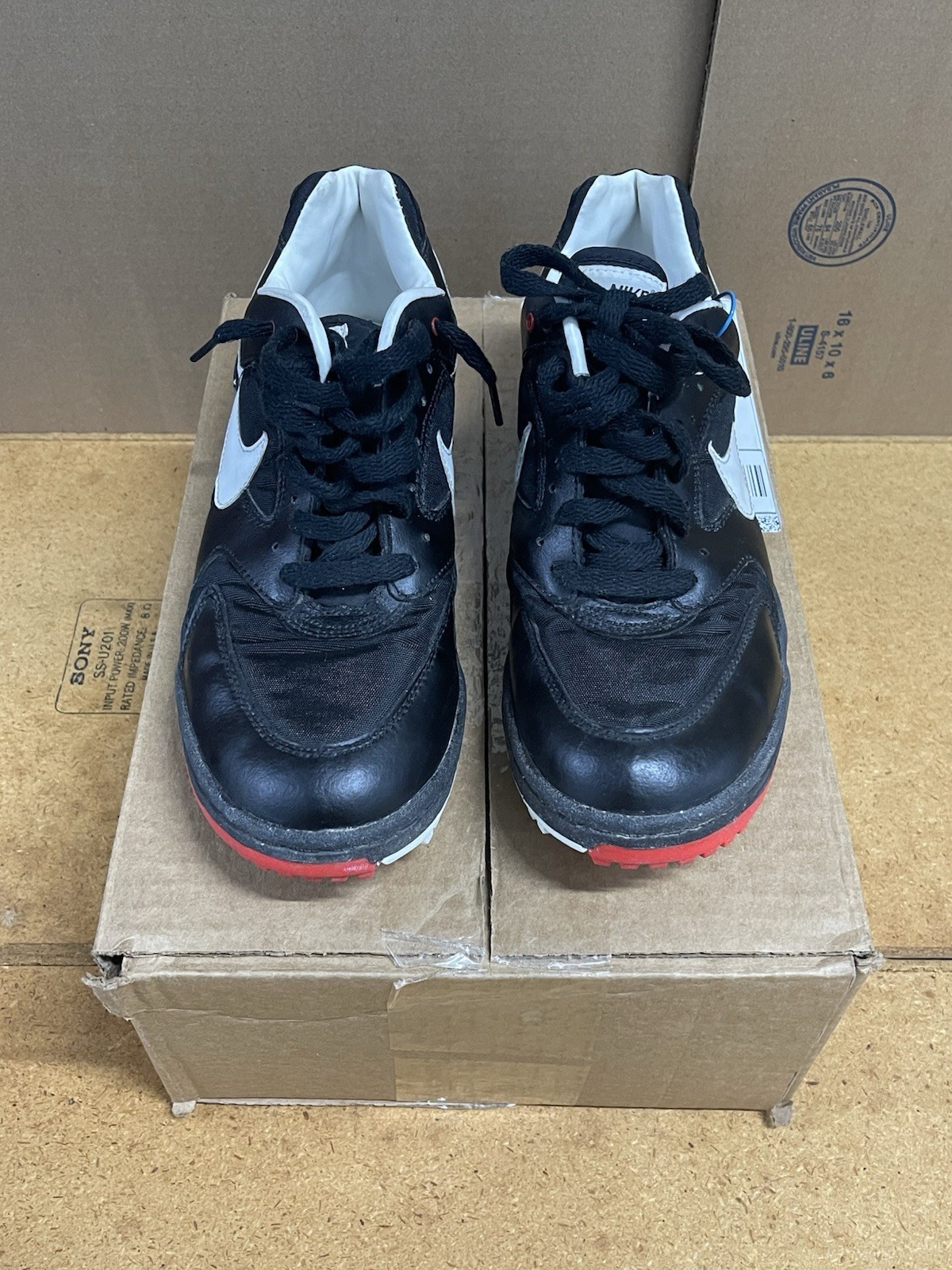 930204 LN2 Vintage Nike Field General 1993 Black And Red Men’s 8.5 image 2