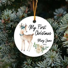 Baby s First Christmas Ornament - My first Christmas - Personalized Ornament