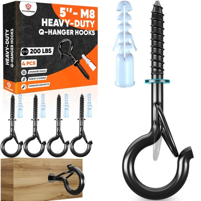#ad HIGH WORKLOAD 200Lbs 4 Pcs Q Hanger Hooks M8 with Washer amp; Safety Buckle Heav $22.87