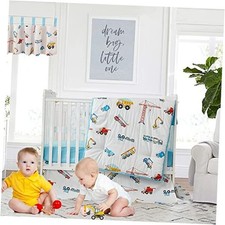 Crib Bedding Set for Boys Construction Truck Nursery Bedding Set Cotton 3