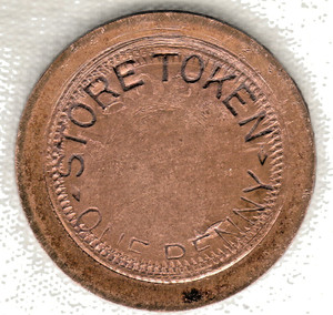 One Penny Token  on 1911-1920 Canada Large Cent