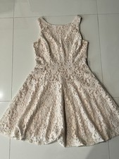 Speechless; Ivory Lace Sleeveless A-Line Dress Floral Knee Length 