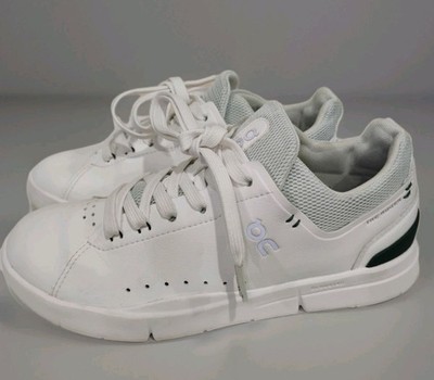 On Cloud OC The Roger Advantage 9.0 Womens Sz 6 White/Juniper Tennis Sneakers