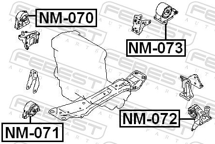 Fits FEBEST NM-073 ENGINE BAG REAR (HYDRAULIC) NISSAN X-TRAIL T30 200 ⭐UK Stock⭐