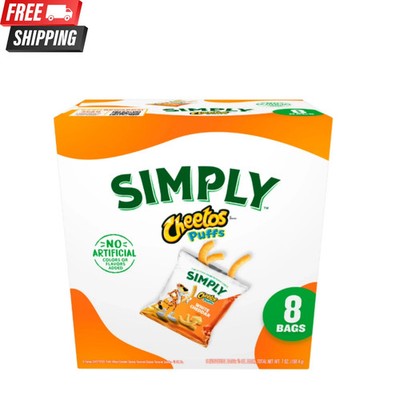 Cheetos Simply Puffs Cheese White Cheddar Flavored Snacks, 8 Count