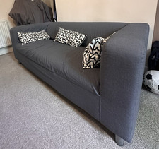 IKEA 2-Seater Grey Fabric Sofa, Solid Upholstery, Low Back, 180cm Wide