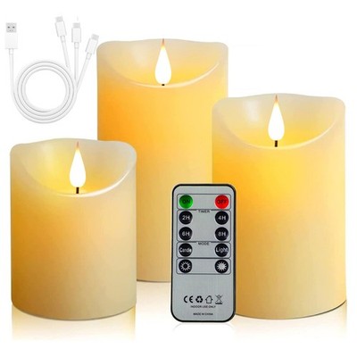 Batteriebetriebene Kerzen flackernde Kerze 3er LED Kerzenlicht USB-Aufladung