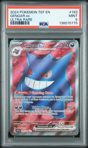2024 POKEMON TEF EN-TEMPORAL FORCES ULTRA RARE #193 GENGAR EX PSA 9