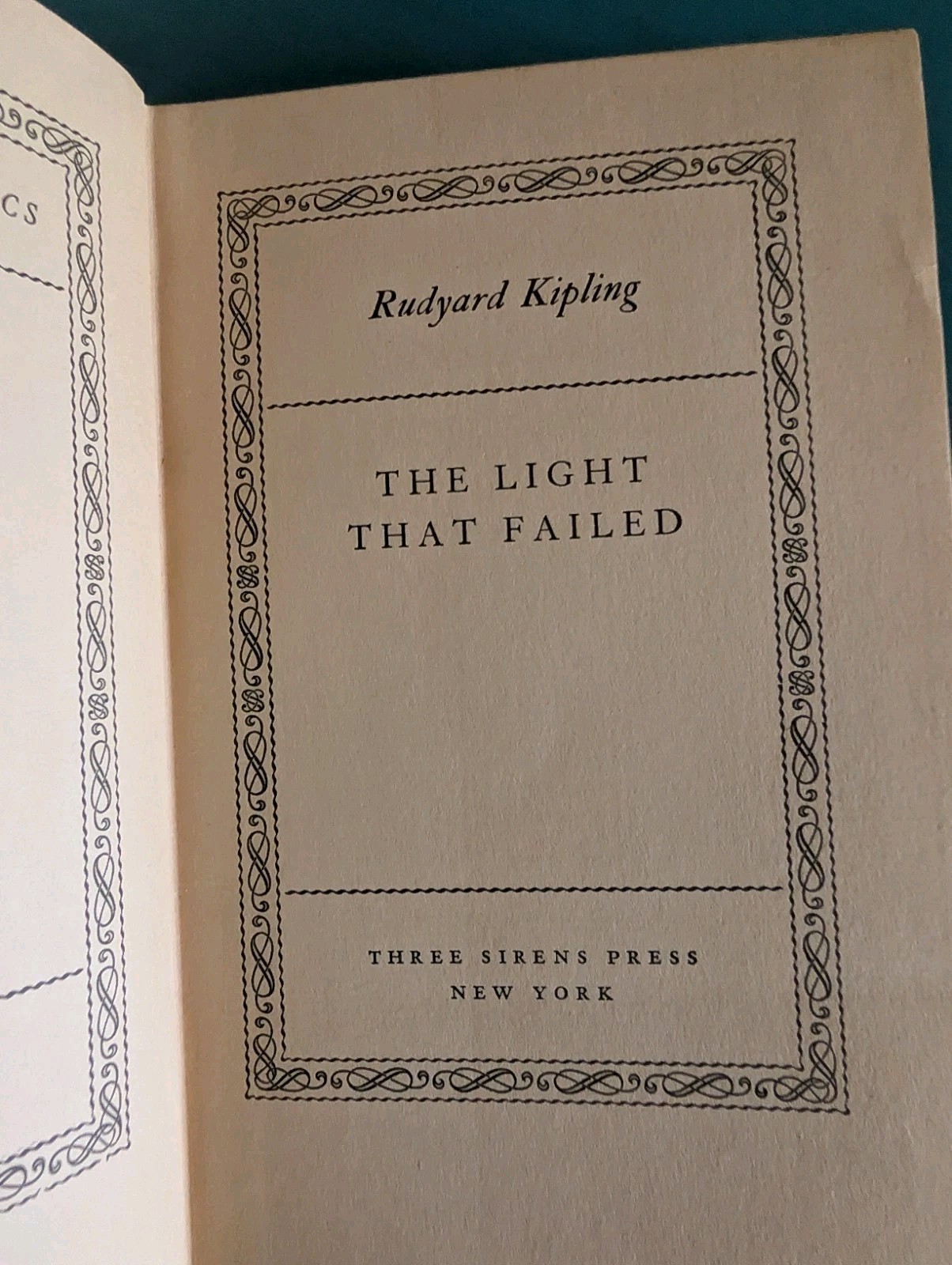 Rare 1930 The Light That Failed Three Sirens Press VTG Rudyard Kipling Hardcover image 6