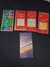 Lot cartes road-trip européennes vintage — Michelin et Trafalgar + Hertz (GB/IRL 1998 /