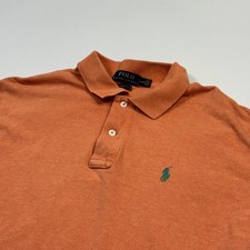 Polo Ralph Lauren Polo Shirt Mens Large Orange Classic Fit Short Sleeve Cotton