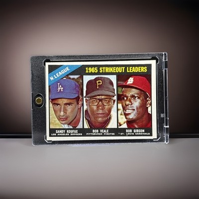 1966 Topps - League Leaders Bob Gibson, Sandy Koufax, Bob Veale #225 (EX) Box E5
