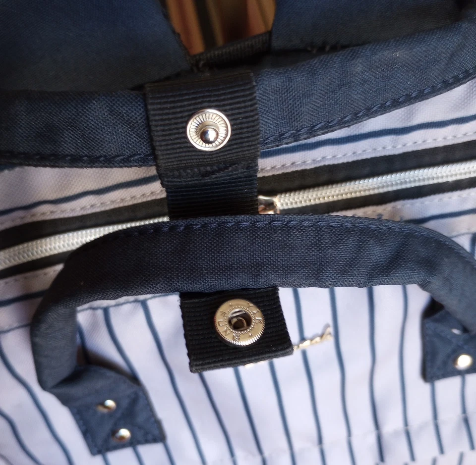 Lovevook Mochila Azul Rayas Bolso para Laptop Enchufe USB Ranura Bolsillos 7Wx13Lx16"H Foto 3 de 4