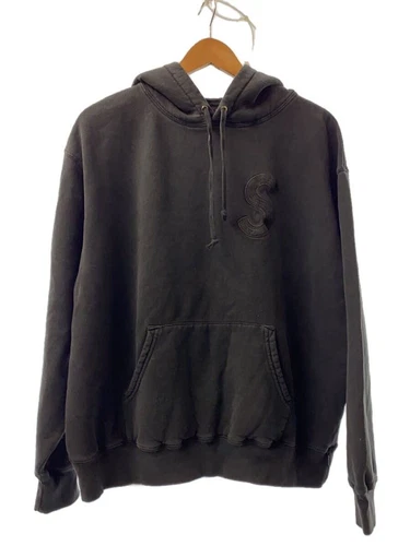 Felpa Supreme con cappuccio M cotone nero tinta unita usata