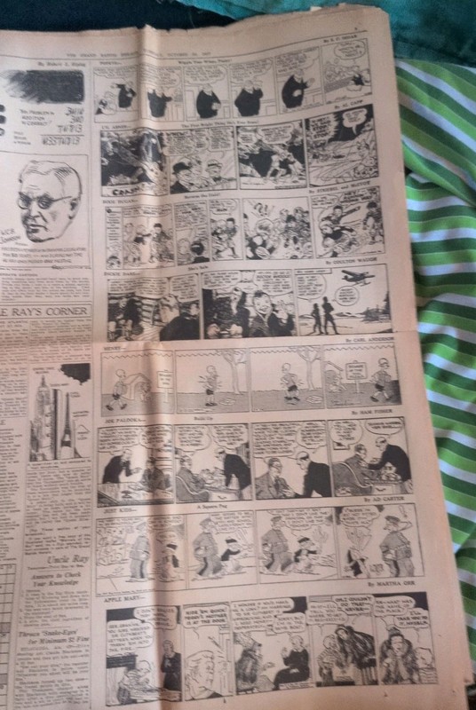 October 26th 1937 Grand Rapids Herald~ Original Comic Strips~ Popeye, L'il...