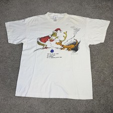 Vintage 90s Dr. Seuss The Grinch Shirt Mens XL white Seuss Wear Made In USA 1997