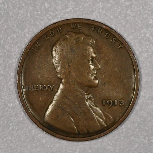1913-P "Lincoln" Bronze One-Cent Coin, Fine