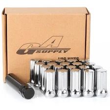 1/2-20 Lug Nuts 20 Pack Closed End Acorn Tuner 2 in Chrome 60 Degree Spline Key