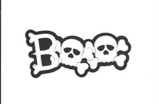 PREMADE SCRAPBOOK-PAPER PIECING-TITLE-TRICK OR TREAT-HALLOWEEN-SKULLS-KIDS-BOO