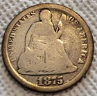 1875-cc Seated Liberty Dime