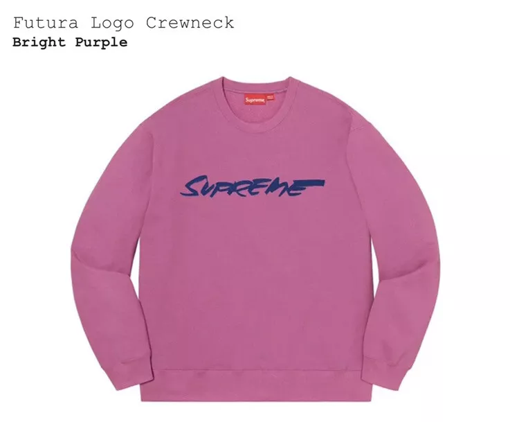 Supreme Futura Logo Crewneck Bright Purple M Medium Ready To Ship