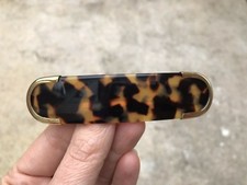 France Luxe Barrette Rounded Brown Golden Hair Clip Barrette