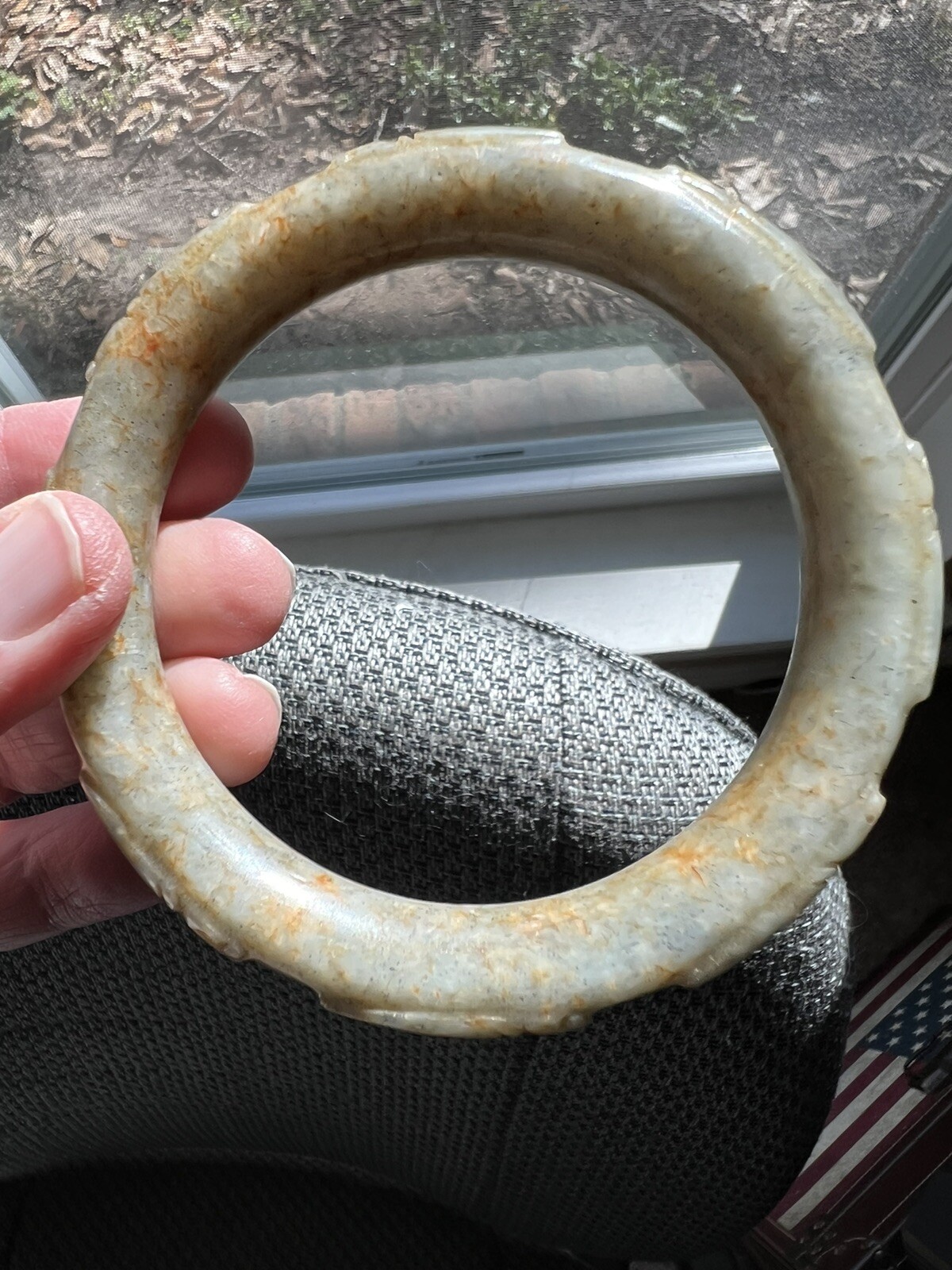 carved solid stone bangle bracelet #3 - image 8