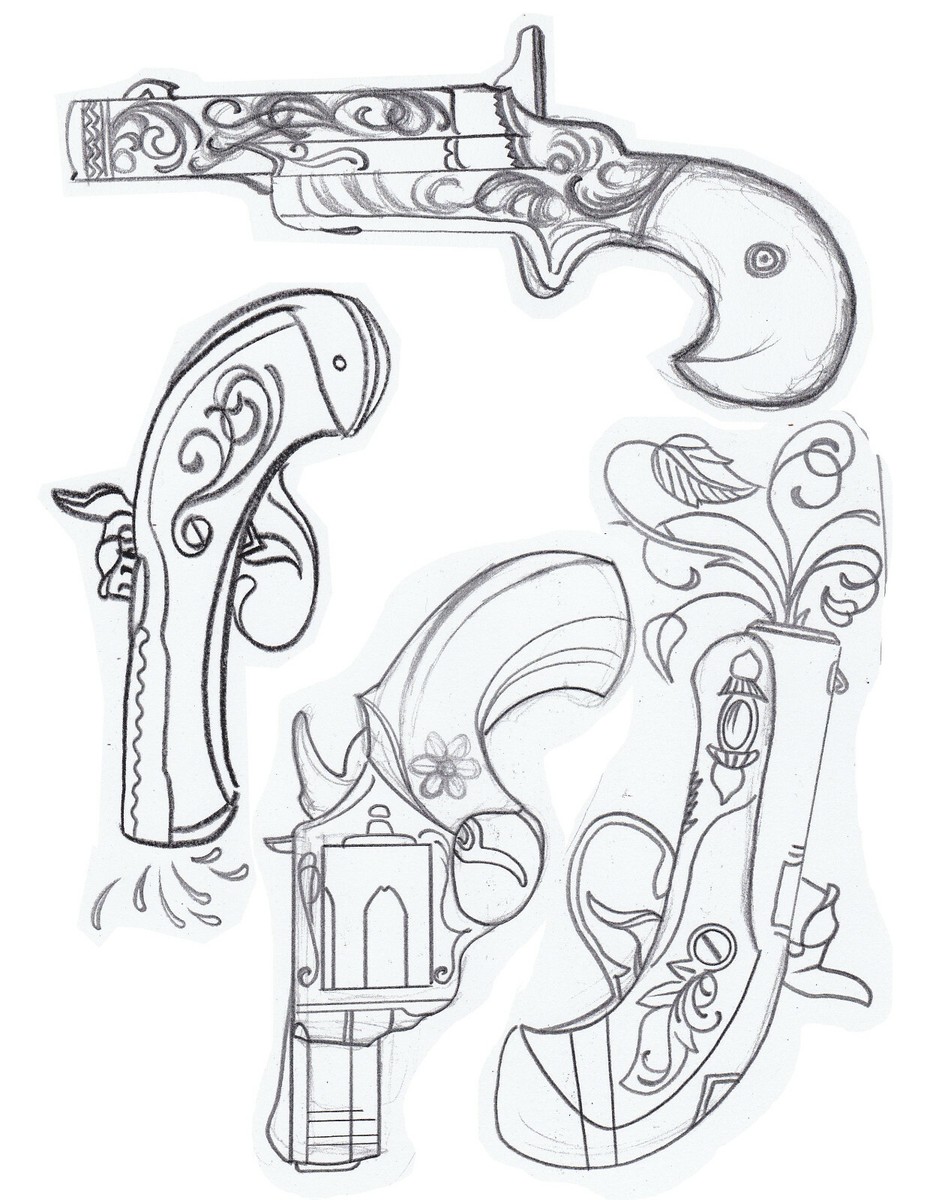 88 Guns + 101 Skulls =TWO Tattoo Books Flash Art Designs