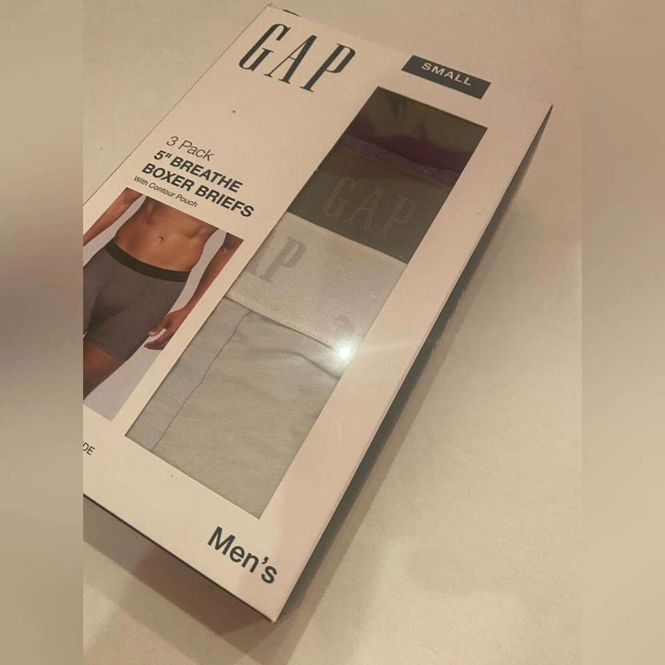 Мужские трусы-боксеры GAP упаковка 3 шт. контурный мешочек 5 дюймов дыхание сундуки размер маленький 30-31 - Изображение 2 из 4