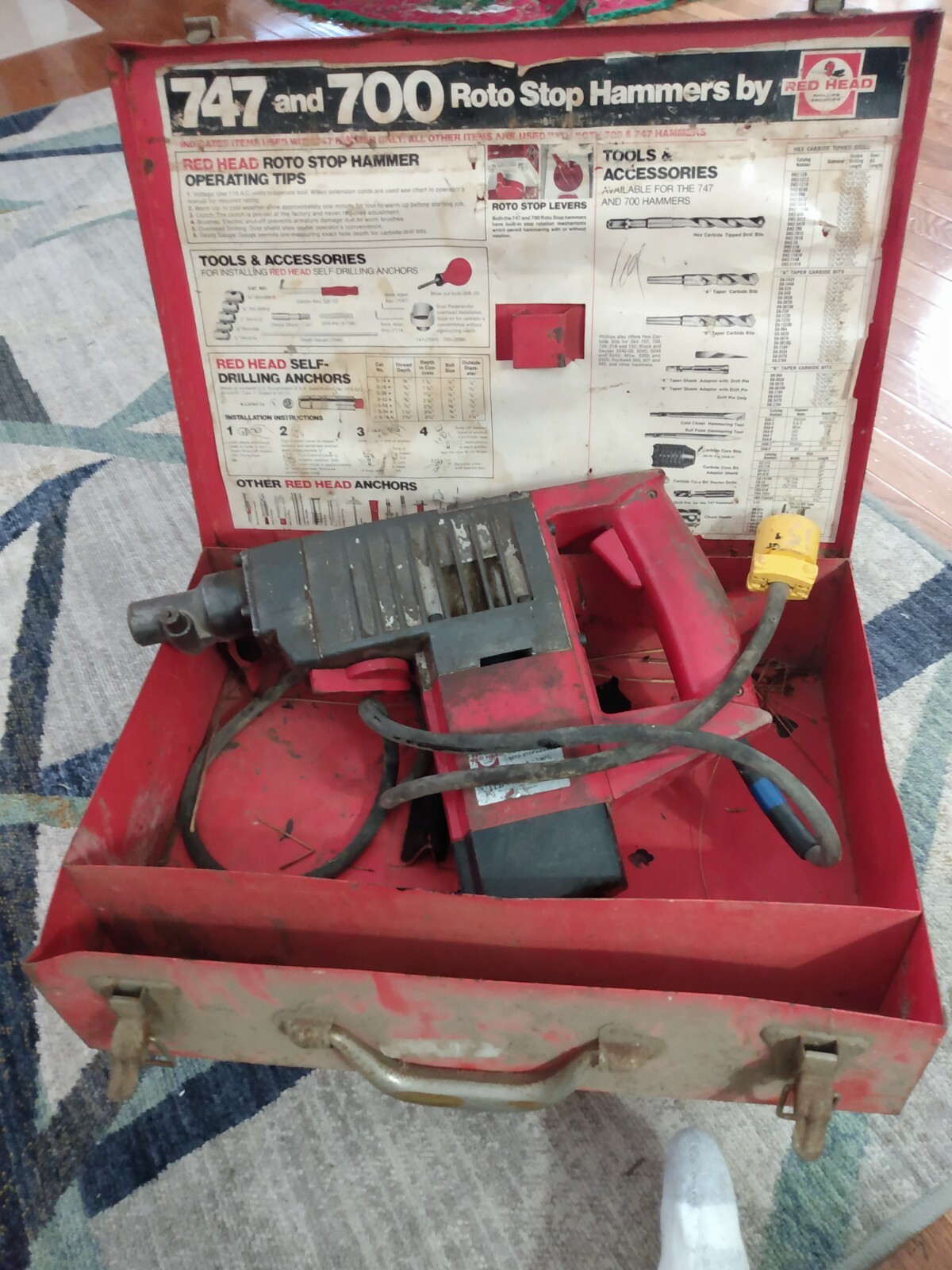 Red Head 700 Hammer Drill w Case - roto 