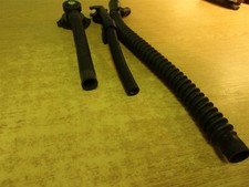 Lot of 3 Corrugated Scuba Hoses w/ Elbow Release Valve 12",13",20" "B"