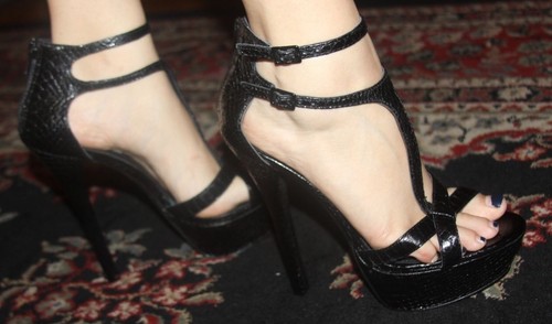steve madden black platform heels