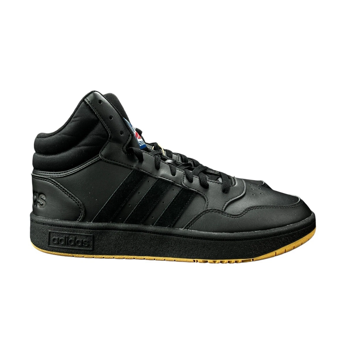 Adidas Hoops 3.0 Mid Men Basketball Shoes Triple Black GV6683 Size 9 Adidas Hoops 3.0 Mid Black Grey for sale | eBay main image 3