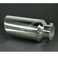 5" Inlet 8" Outlet 18" Long Stainless Steel Rolled Edge Diesel Exhaust Tip