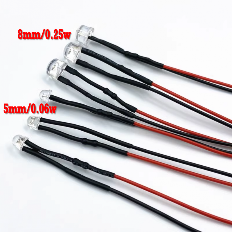 100x LED Glühbirnen Vorverdrahtet - 5mm Für 3,7-12V DC