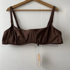 NEW SKIMS Sculpting Swim Ruched Lined Bikini Top Cocoa 4X  (BT-SCP-2759)