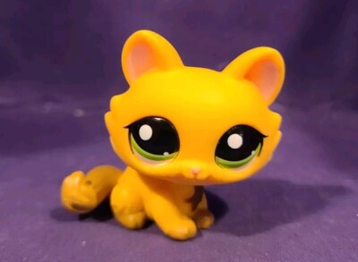Authentic Littlest Pet Shop Hasbro LPS Kitten Cat #1669 Yellow